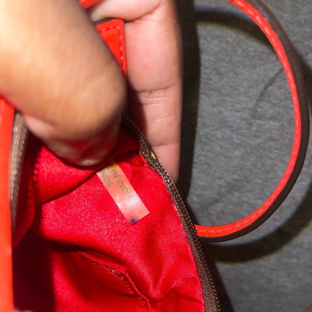 Vintage Coach Wristlet Vermillion Orange Khaki - Picture 10 of 14